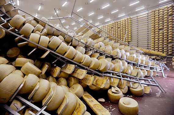 Parmigiano Reggiano seasoning warehouse