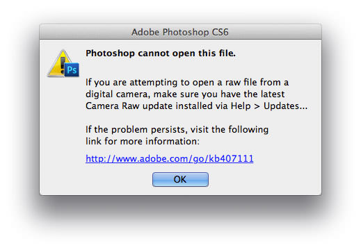 AdobeCameraRaw 3F error