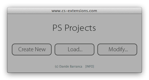 PS Projects - Main Dialog