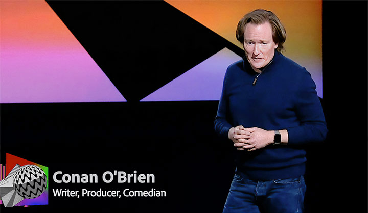 Conan O'Brien on-stage at MAX 2020