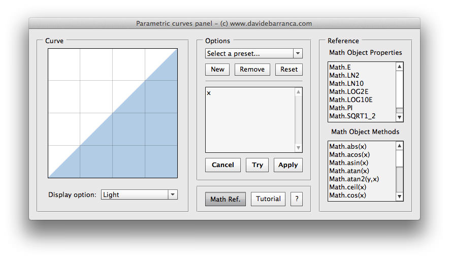 Parametric Curves Math reference