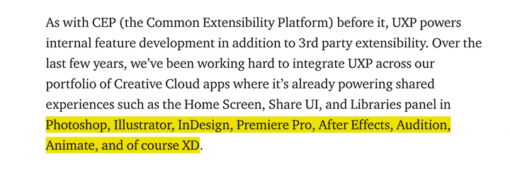 The UXP architecture